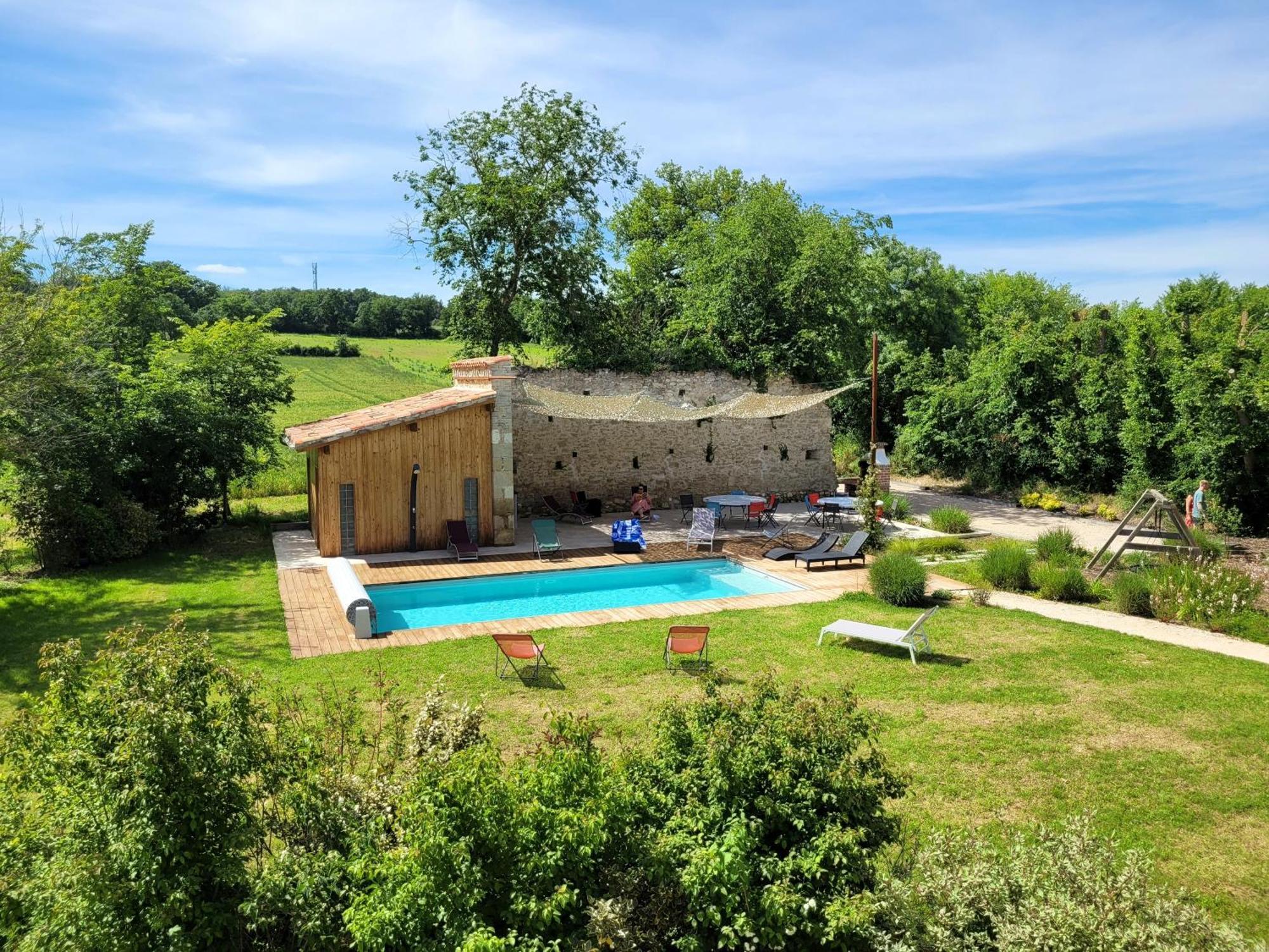 Gite Campagne Famille 15 Pers Piscine Chauffee Jeux Enfants Petanque Saint-Sauvy المظهر الخارجي الصورة